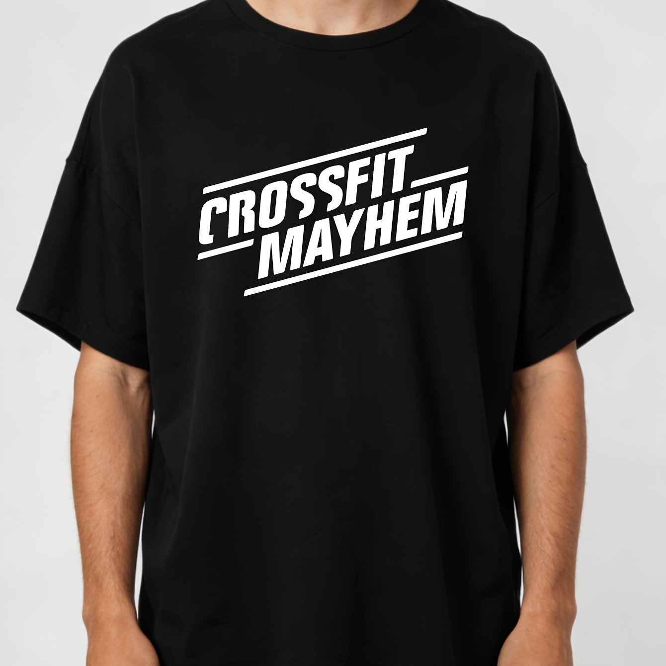 Crossfit Mayhem - Мужская футболка с принтом Crossfit Mayhem
